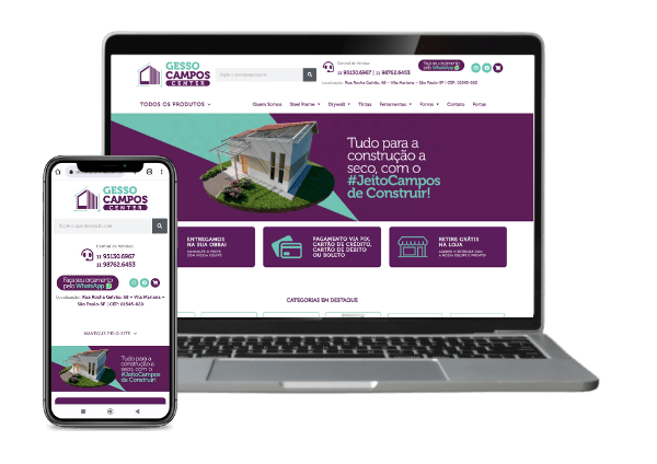 Desenvolvimento de e-Commerce Gesso Campos Center